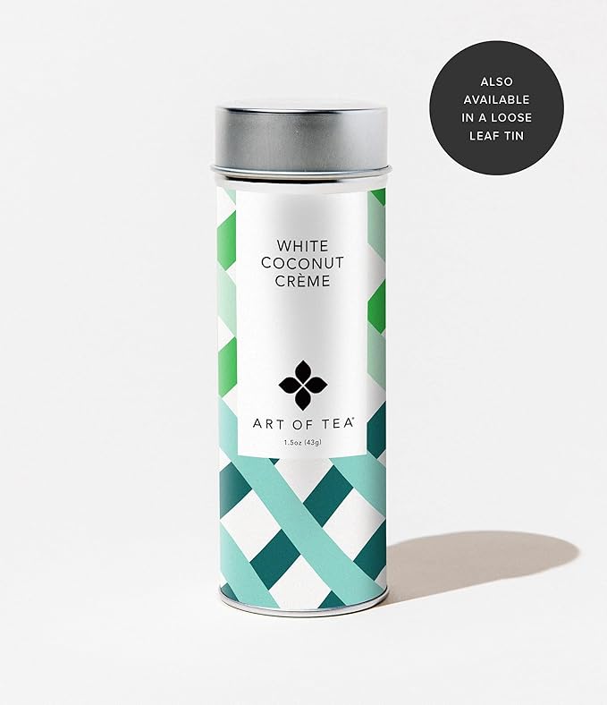 Art of Tea | Organic White Coconut Crème | 12 Count Eco Friendly Sampler Box Assortment | Premium