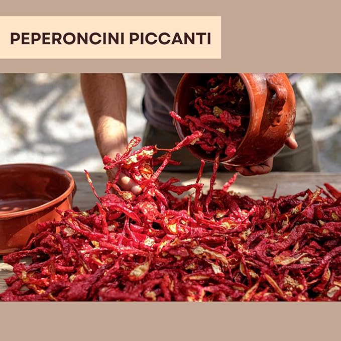 ARTIGIANI DEI SAPORI - Crushed Hot Red Chili Pepper Flakes, 3.5 oz Bag, Spicy Herb Seasoning