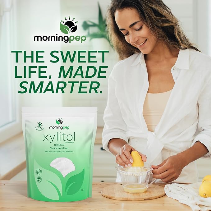 Morning Pep Sample Size Pure Birch Xylitol (Keto Diet Friendly) Sweetener with no Aftertaste 4 OZ