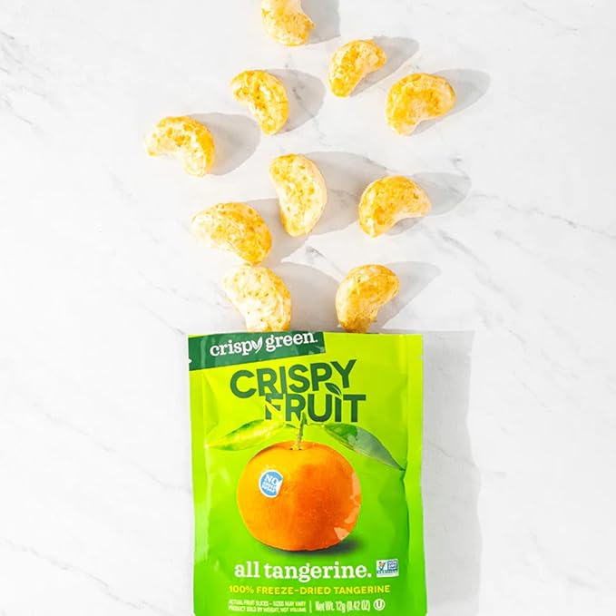 Crispy Green Natural Freeze-Dried Fruit, Tangerine Single-Serve, No Sugar Added, 0.42 Ounce (Pack