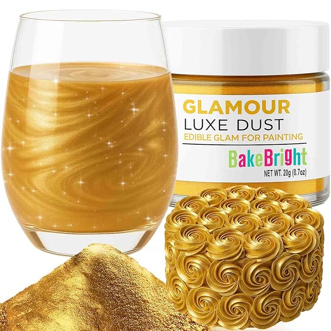 Bulk (20g) Gold Luster Dust Edible Glitter for Cocktails | Premium Edible Gold Luster Dust for Cake