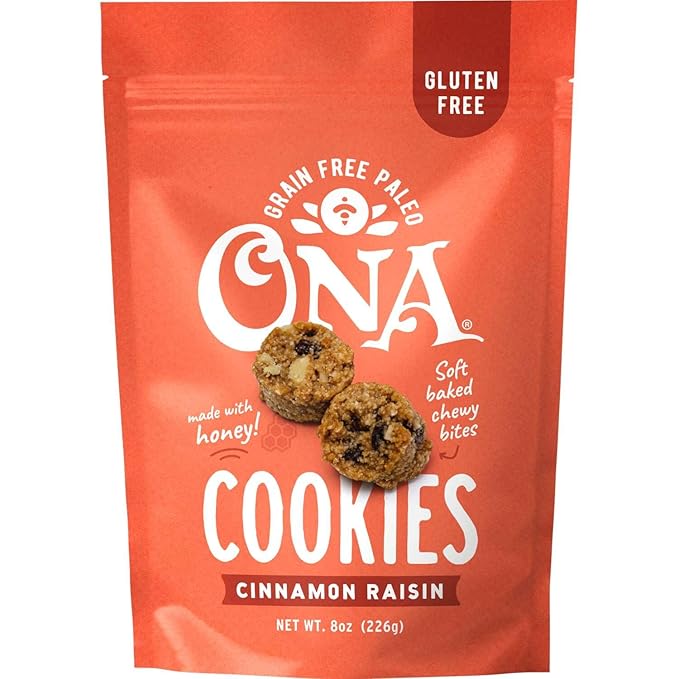 Ona Cinnamon Raisin Cookies, Made with Honey, Ready to eat, Gluten free, Grain free, Dairy free
