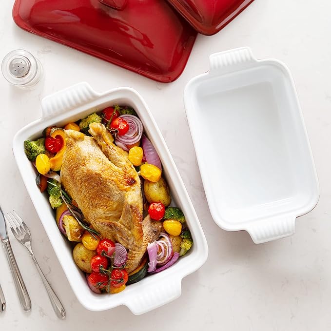 vancasso Blossom Casserole Dish, 13x9 Baking Dish, 3.8 Quart Casserole Dish Set Lasagna Pan Deep