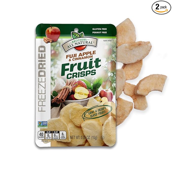 Brothers All Natural Freeze Dried Fruit Crisps, Fuji Apple & Cinnamon, 0.35 Oz (Pack of 24), Made