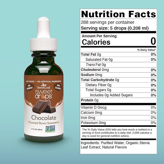 SweetLeaf Sweet Drops- Flavored Stevia Liquid Sweetener, Organic Stevia Extract, Zero Calories
