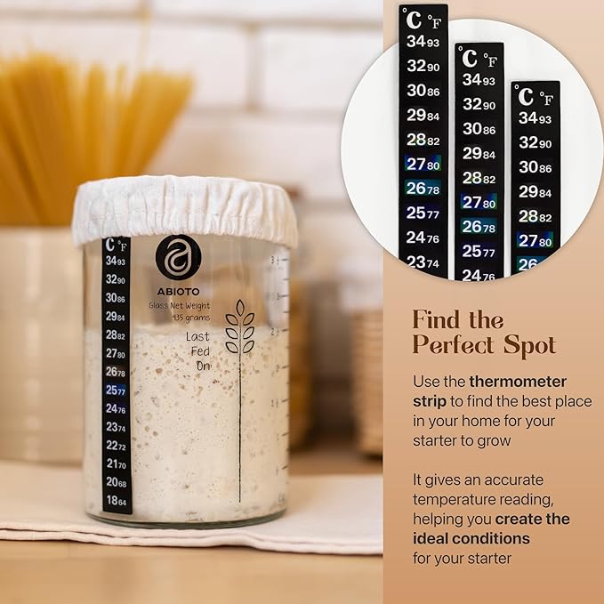 Sourdough Jar Kit, Includes 34 oz Sourdough Starter Jar with Metallic Lid, Silicone Spatula