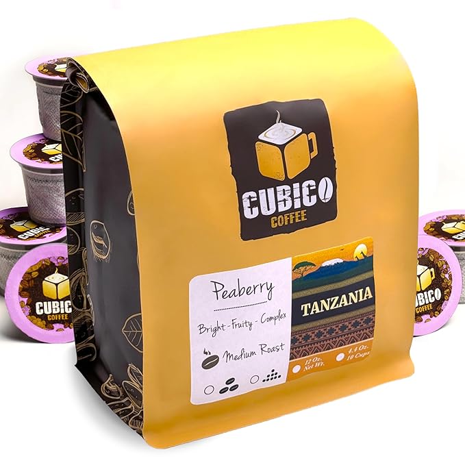 Tanzanian Peaberry Coffee, Single Serve Coffee Pods, Premium Tanzania Peaberry Single Origin Fresh