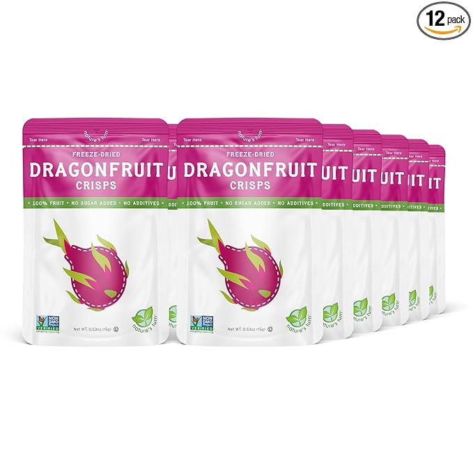 Nature’s Turn Freeze-Dried Dragon Fruit Crisps – Healthy, Gluten-Free, Crispy & Delicious
