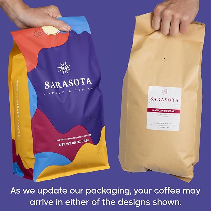 Sarasota Coffee Ground Jamaican Me Crazy | Medium Roast Gourmet Flavored Coffee Grounds | Low Acid