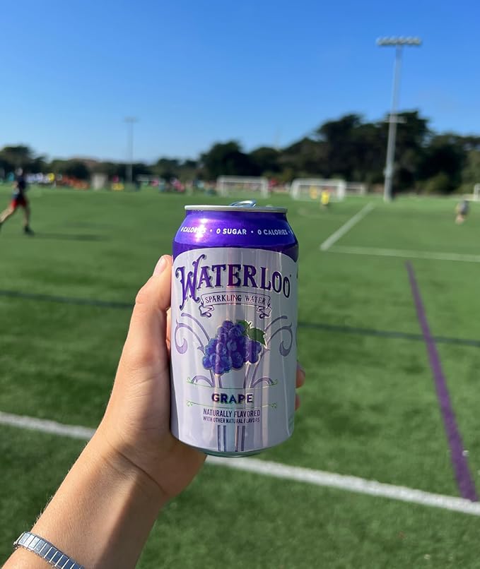 Waterloo Sparkling Water, Grape Naturally Flavored, 12 Fl Oz Cans (Pack of 12) – Zero Calories and