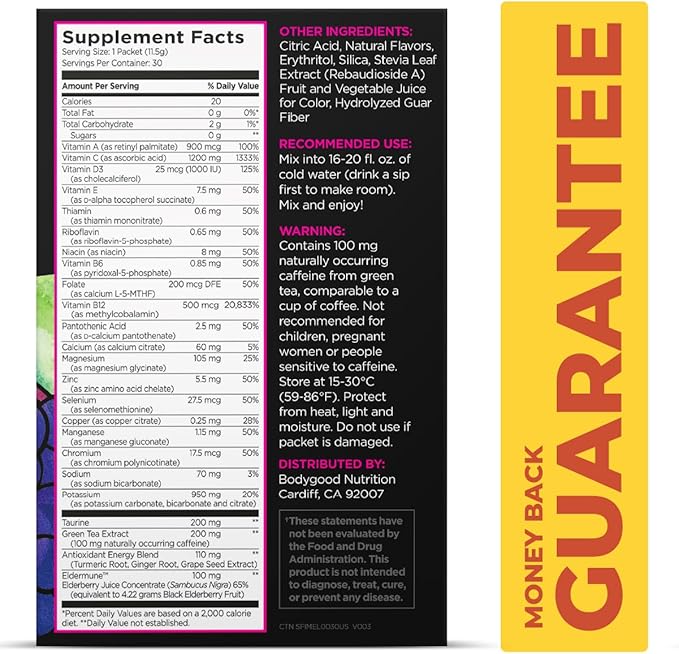 Pureboost Immune Clean Energy Booster, Refreshing Energy Drink Mix and Immunity Supplement with