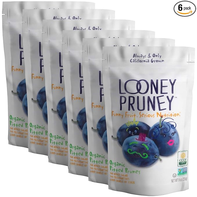Looney Pruney Organic Pitted Dried Prunes for the Entire Family | Always California-Grown | Kosher