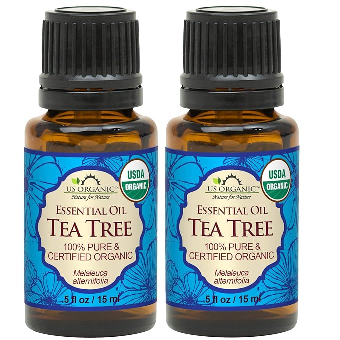US Organic 100% Pure Tea Tree Essential Oil, Steam Distilled, USDA Certified Organic, for Hair