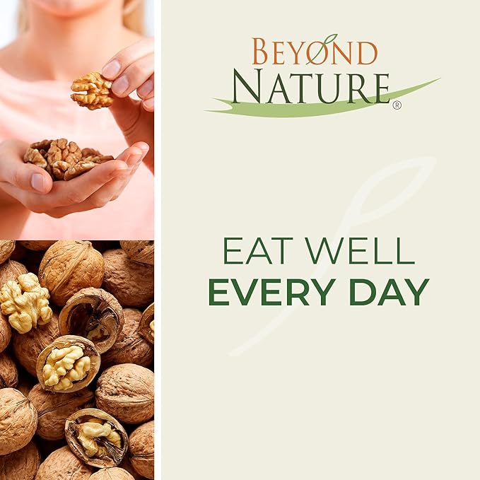 Beyond Nature Organic Raw Walnuts ??Unsalted 2 Pound (32 oz) Vacuum Sealed, Non GMO, No Salt, Low