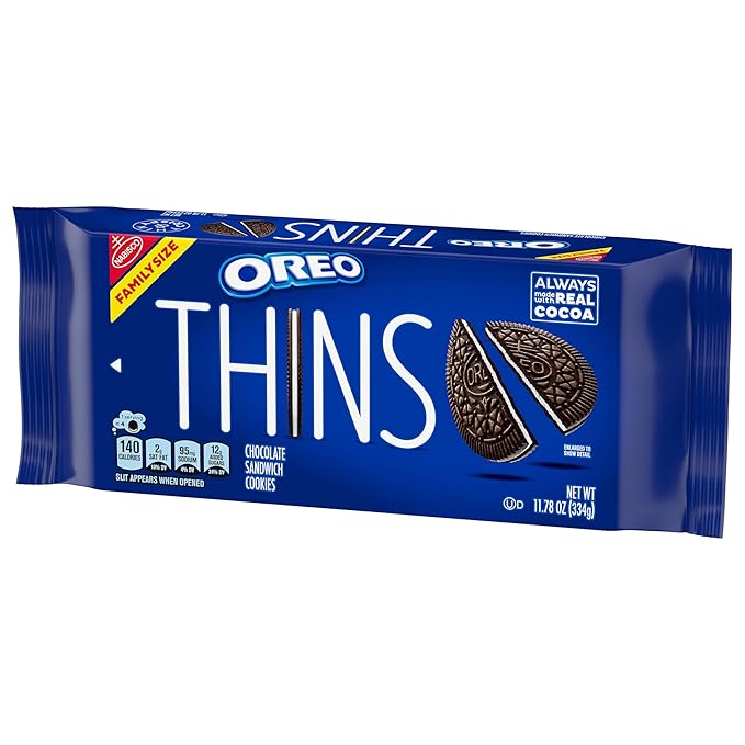 OREO Thins Chocolate Sandwich Cookies, Family Size, 11.78 oz
