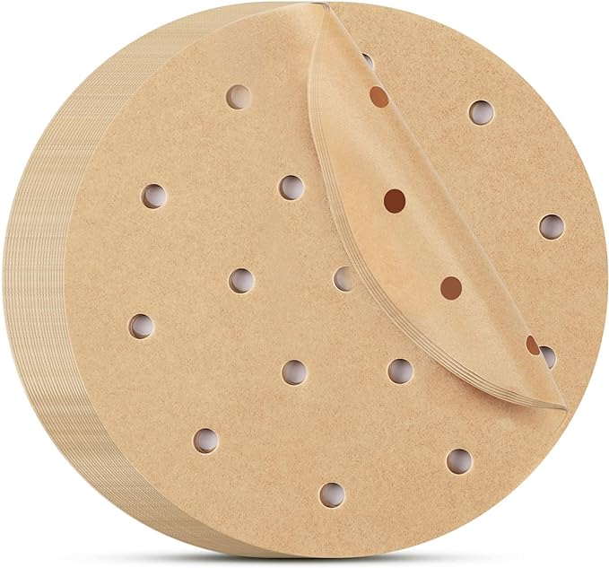 Beasea Air Fryer Round Liners 6 Inch, 200pcs Parchment Paper Unbleached Filter Paper Perforated