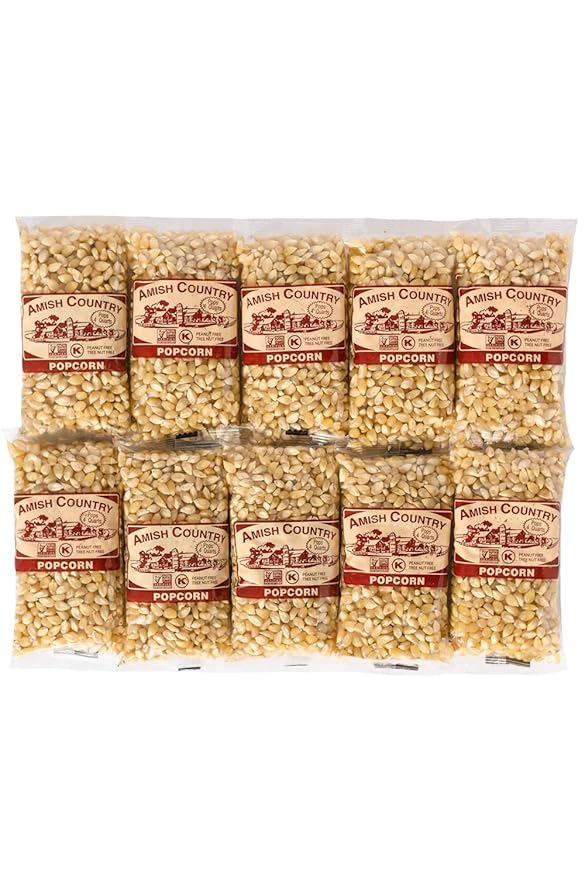 Amish Country Popcorn | 10-4 oz Bags | Medium White Popcorn Kernels | Old Fashioned, Non-GMO and