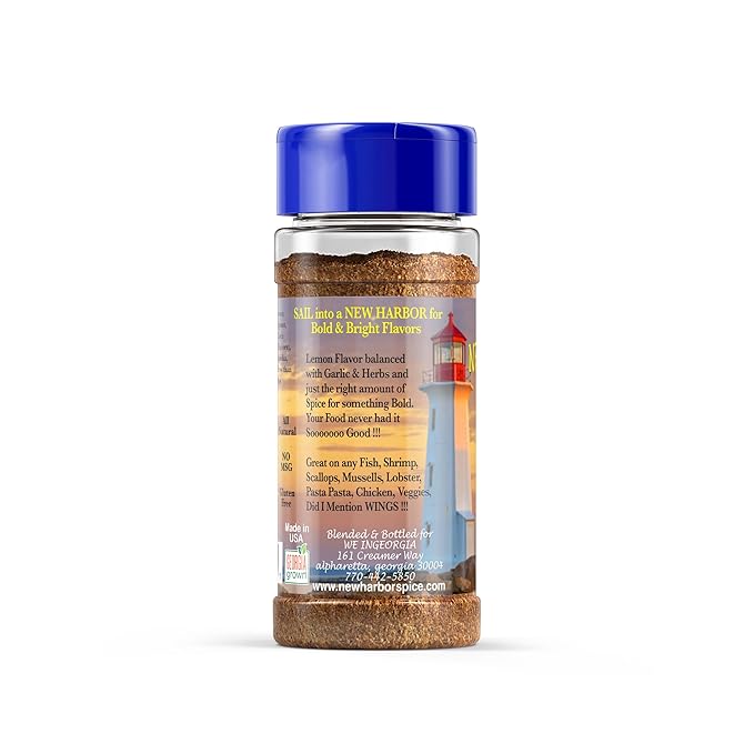 New Harbor Seasoning - Lemon Garlic | All Natural Seasoning | Perfect for Grilled Fish, Shrimp &
