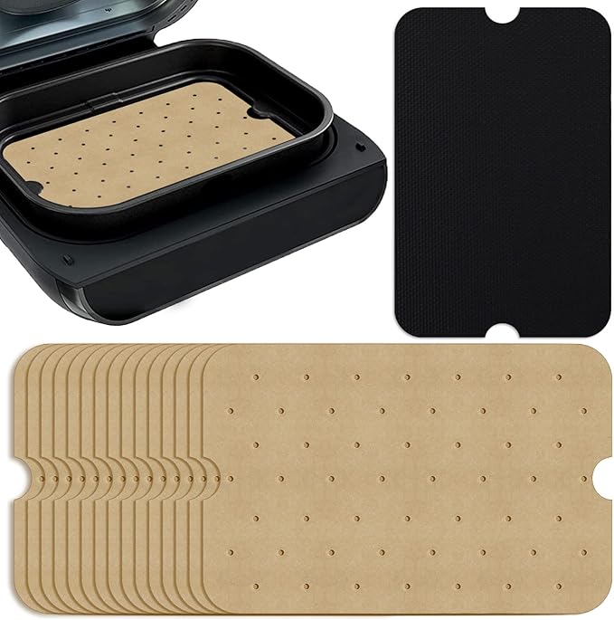 WMKGG Disposable Air Fryer Parchment Paper, 200 PCS Perforated Rectangular Air Fryer Liners for