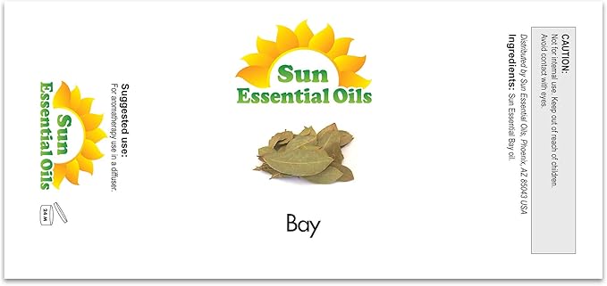 Sun Essential Oils ??2 oz Bay Essential Oil with Dropper for Diffuser, Massage Therapy, Scalp Care