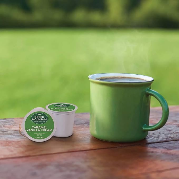 Green Mountain Coffee Roasters Caramel Vanilla Cream Coffee, Keurig Single-Serve K-Cup pods, Light