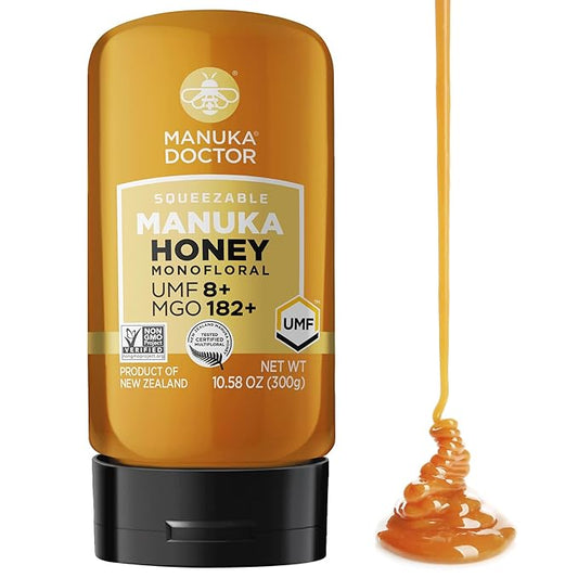 MANUKA DOCTOR - Manuka Honey SQUEEZY MGO 182+ / UMF8 DUAL RATED Monofloral, 100% Pure New Zealand