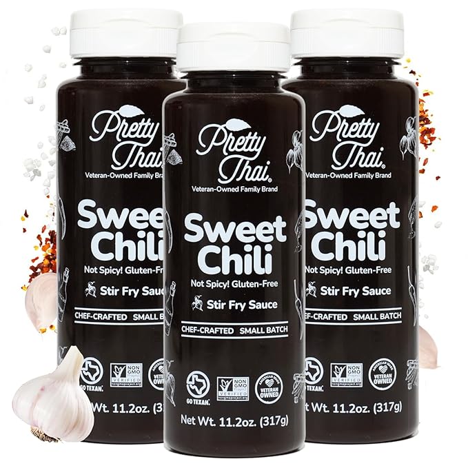 Pretty Thai Sweet Chili Sauce, Gluten Free Certified Non-GMO Authentic Vegan Stir Fry, BBQ