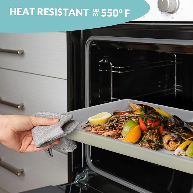 Boxiki Kitchen Non-Stick Ceramic Baking Sheet - Slick & Non-Toxic Ceramic Coating, PTFE & PFOA Free