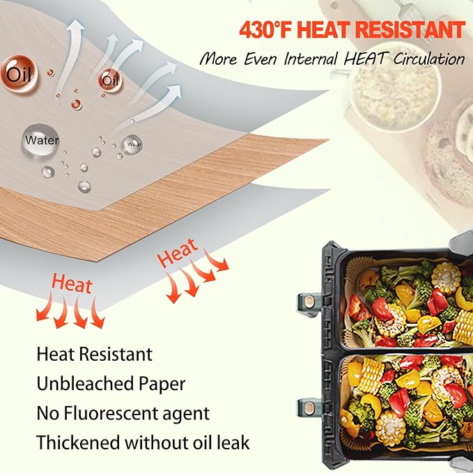 Ninja Foodi Air Fryer Liners, Ninja Air Fryer Liners Disposable, Ninja DZ071 Foodi Ninja Dual Air
