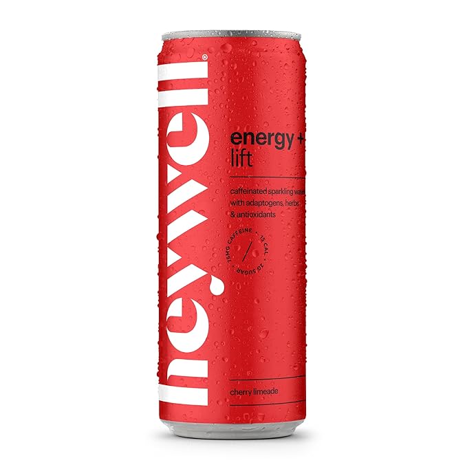 Heywell Sparkling Adaptogenic Water Energy and LIft, Cherry Limeade Flavor 12 Fluid Ounce (Pack of