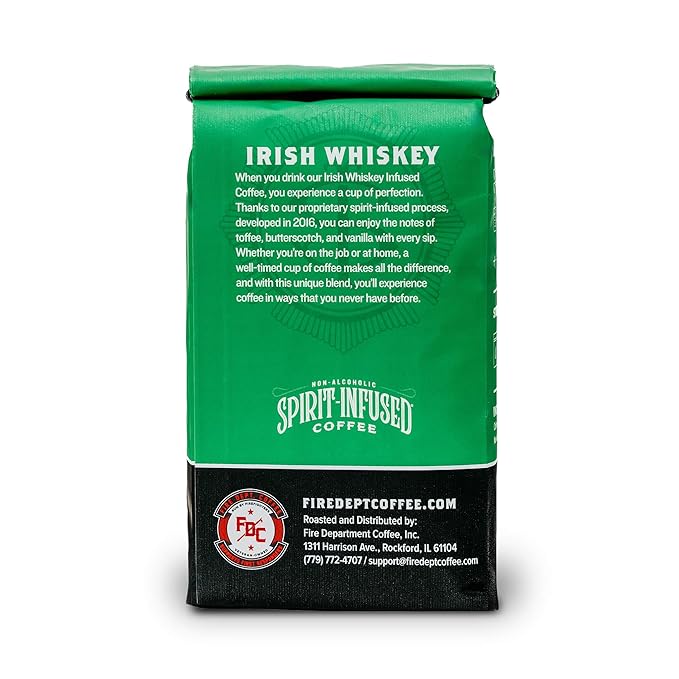 Fire Department Coffee - Gives Back to Firefighters - Irish Whiskey Infused Ground Coffee - Medium