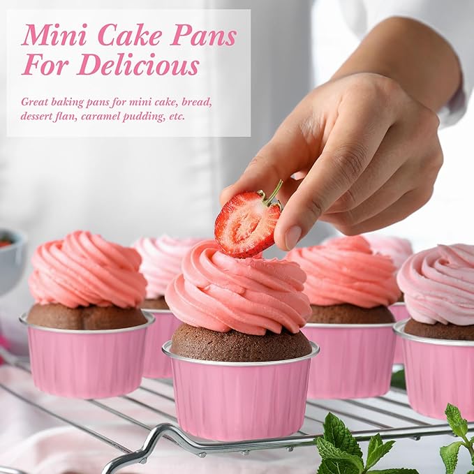 Gejoy 400 Pcs Aluminum Foil Baking Cups with Lids 5 oz Disposable Ramekins Mini Cake Pans Creme