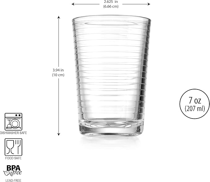 Glaver's Juice Glasses 7 oz. Set of 10 Glass Cups ??Beverage Water Tumblers For Home and Bar