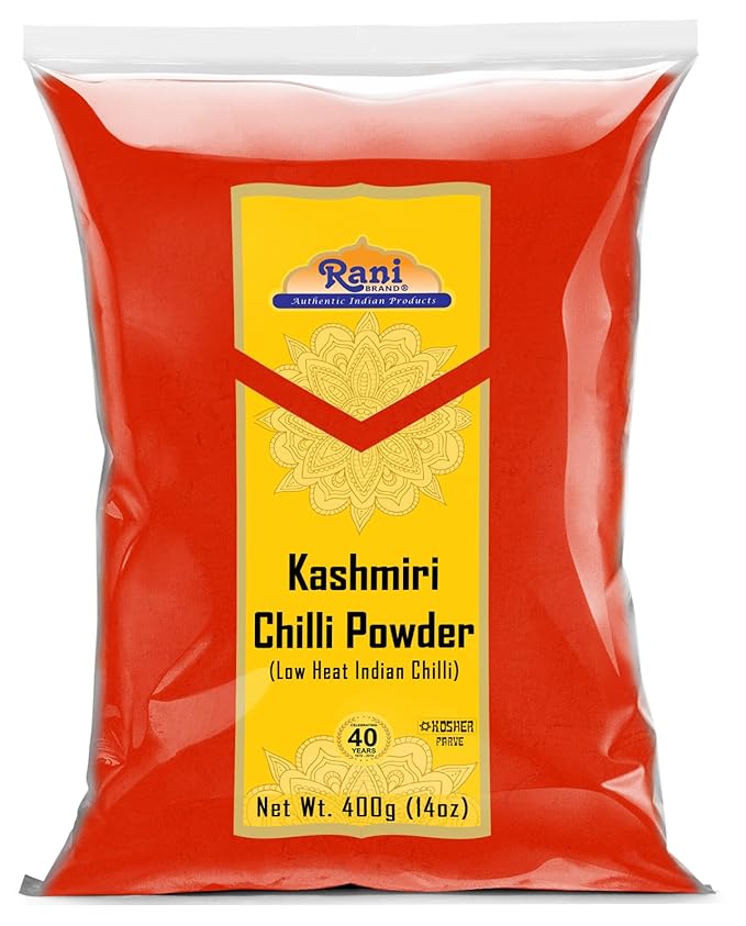 Rani Kashmiri Chilli Powder (Deggi Mirch, Low Heat) Ground Indian Spice 14oz (400g) ~ All Natural