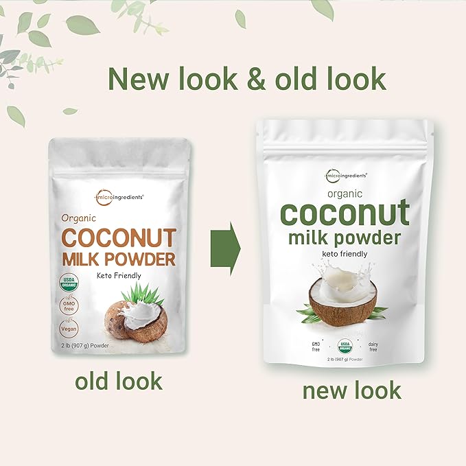 Micro Ingredients Organic Coconut Milk Powder, 2 Lb | Plant-Based Creamer for Coffee, Tea &