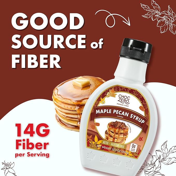 ChocZero Maple Pecan Syrup, Sugar Free, Low Carb, Sugar Alcohol Free, Gluten Free, No