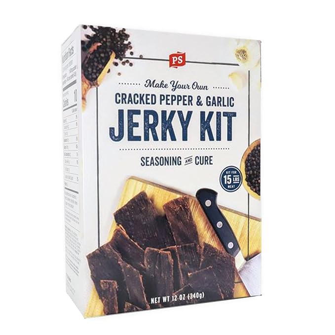 PS Seasoning Jerky Seasoning and Cure Kit (Cracked Pepper & Garlic)- Award-Winning DIY Beef Jerky