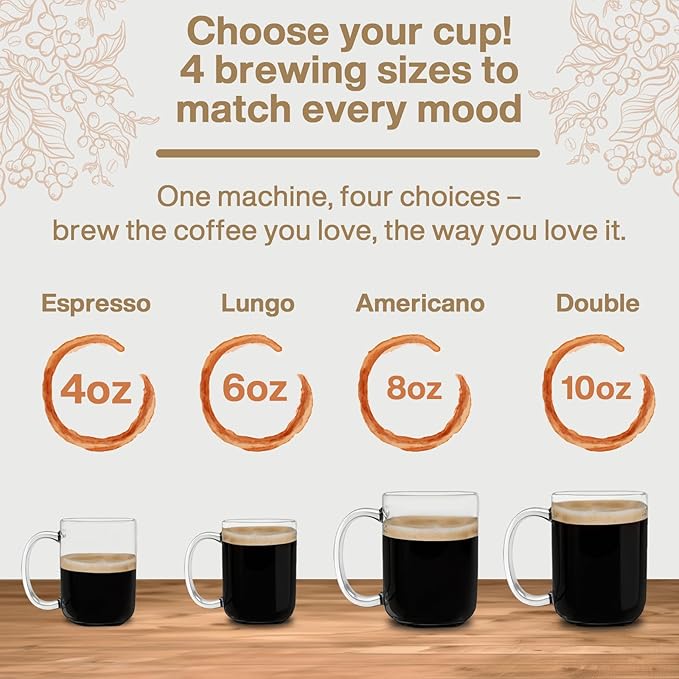 PeleCafe Coffee Machine – Compatible with Senseo Pods – Fast Brewing Single-Serve Coffee Maker with