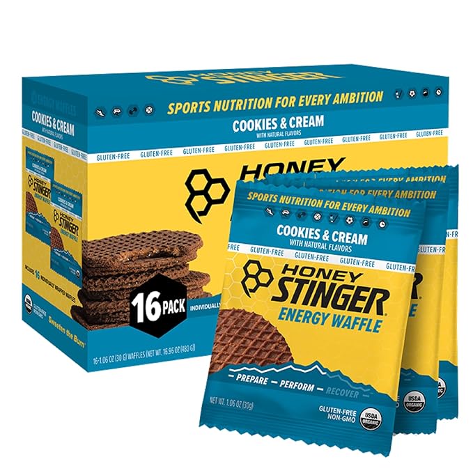 Honey Stinger Organic Gluten Free Cookies & Cream Waffle, Energy Stroopwafel for Exercise