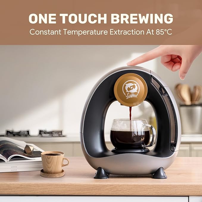 Single Serve Coffee Maker,Fast Brew in 2 minutes,Stylish＆Compact Design,MINI Q 2 IN 1 Coffee