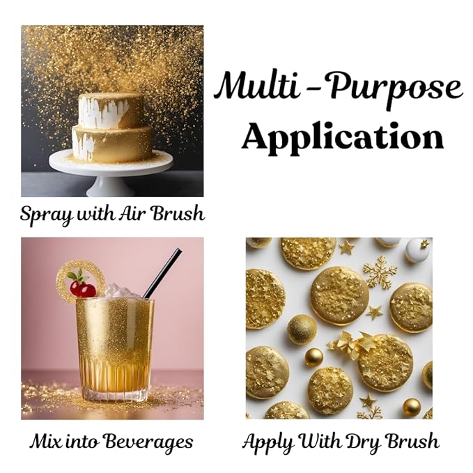 Dazzle Dust Edible Glitter Sprinkles for Cake Decorating, Drinks, Cookie, Icing, Dessert