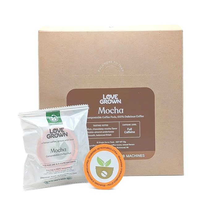 Love Grown Compostable Coffee Pods - Compatible with Single-Serve Brewing Machines - 100% Arabica