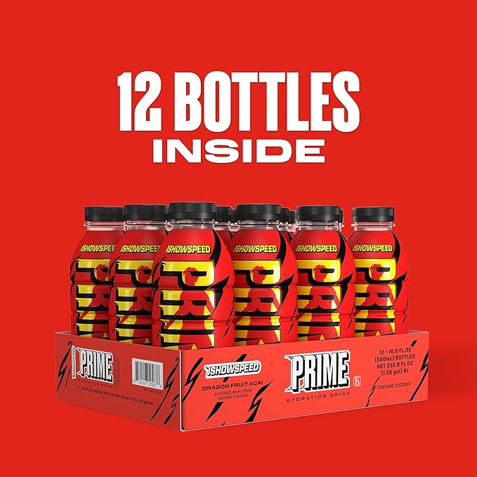 PRIME Hydration ISHOWSPEED, Sports Drinks, Electrolyte Enhanced for Ultimate Hydration, 250mg