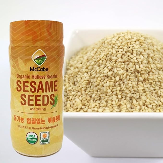 McCabe Organic Hulless Roasted Sesame - Rich with Fiber & Minerals | USDA and CCOF Certified |