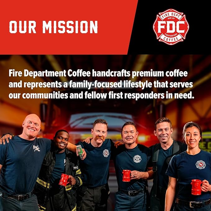 Fire Department Coffee - Black Cherry Bourbon Coffee K Cups - Gives Back to Firefighters - Premium