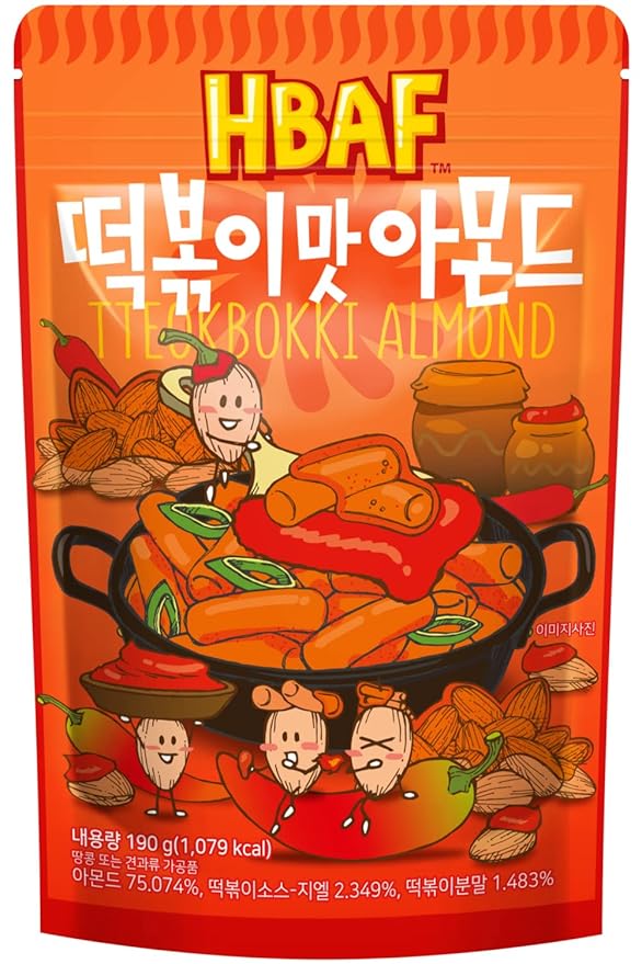 [Official Gilim HBAF] Korean Tteokbokki Seasoned Almonds Nut Protein Snack | Sweet & Spicy Korean