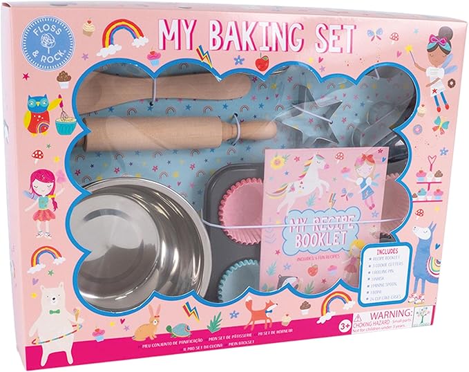 Floss and Rock Rainbow Fairy 10 Piece Baking Set, Box Measures 13.3-inches Length, Baking Tools