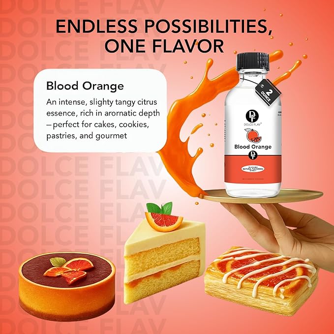 Dolce Flav Natural Blood Orange Extract ??2 Ounce Oil-Soluble Kosher, Sugar-Free, Concentrated Rich