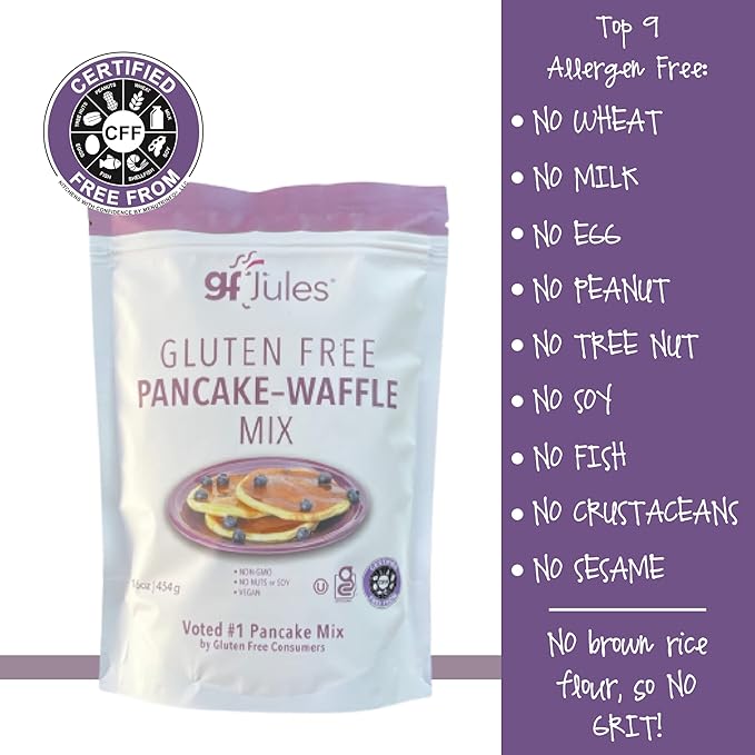 gfJules Certified Gluten Free Pancake & Waffle Mix | No Grit, Non-GMO, Vegan | Certified Top 9