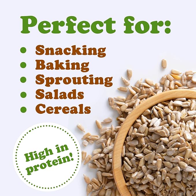 Food to Live Sunflower Seeds, 12 Pounds – Non-GMO Verified, Kernels, No Shell, Kosher, Raw, Vegan